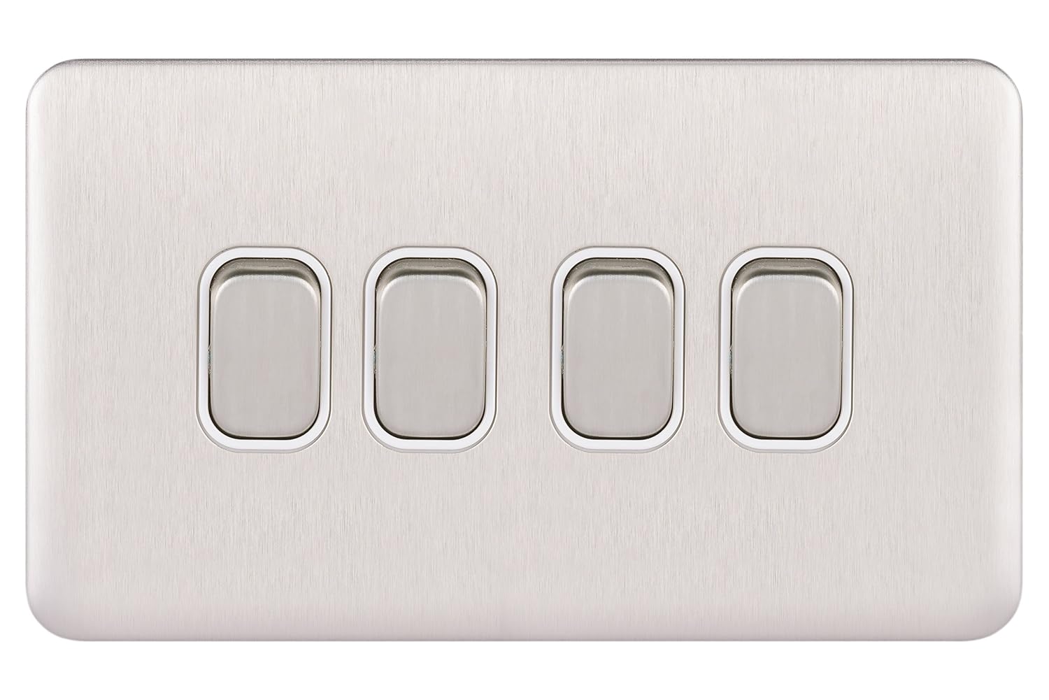 Schneider Electric GGBL1042WSS Lisse Screwless Deco 10AX 4G 2W Switch WSS, 240 V, Stainless Steel, Standard