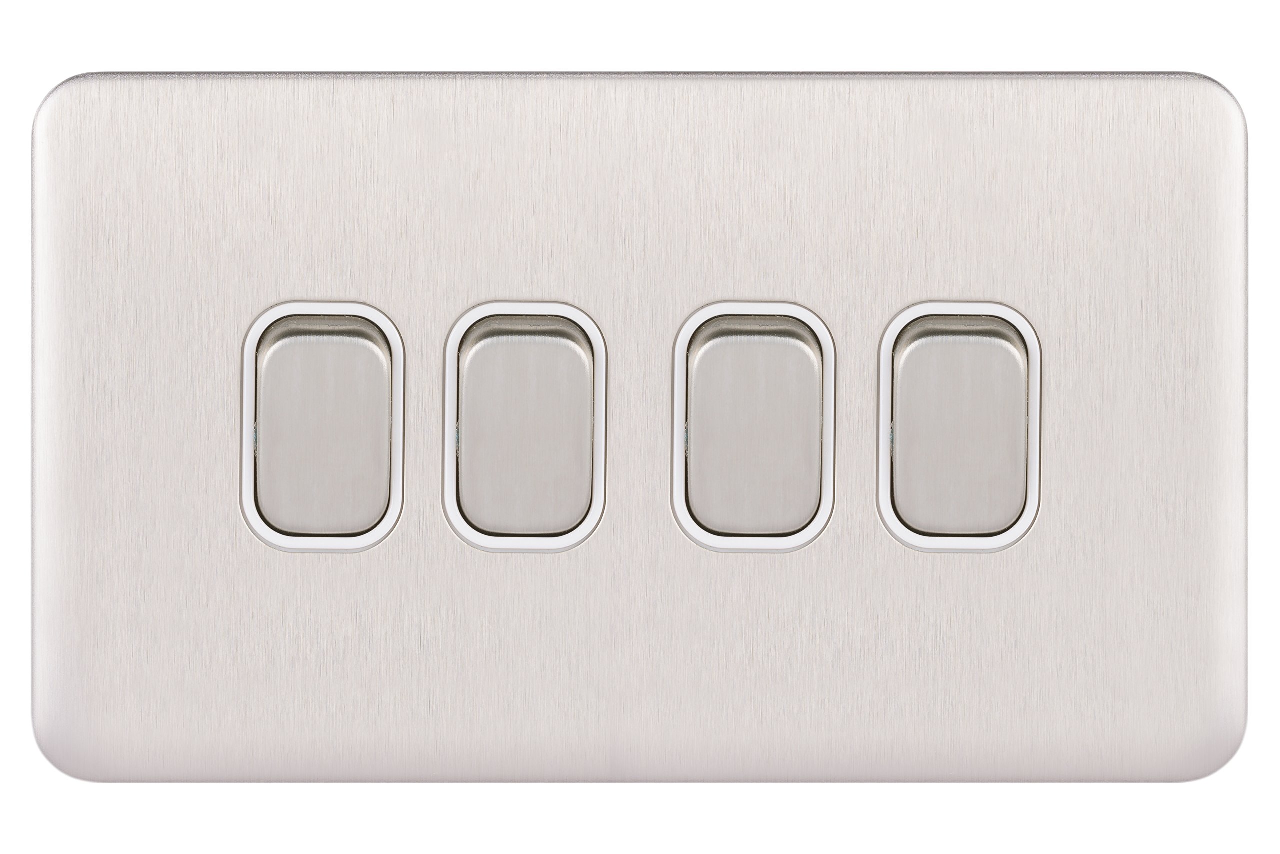 Schneider Electric GGBL1042WSS Lisse Screwless Deco 10AX 4G 2W Switch WSS, 240 V, Stainless Steel