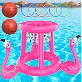 H-Style Pool Toys Pool Floats Pool Games for Kids Adult, Inflatable Pool Basketball Hoop & Ring Toss Game, 2-in-1 Pool Floating Outdoor Party Water Toy for Adults Family Kids Ages 4-8-12 (Pink-1)