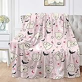 Cute Ghost Printed Blanket Gifts for Halloween Throw Blanket for Women Men Soft Cozy Fleece Couch Living Room Bed Blanket for Kids Girls Boys—X-Small 40x30In (Toddler) PET