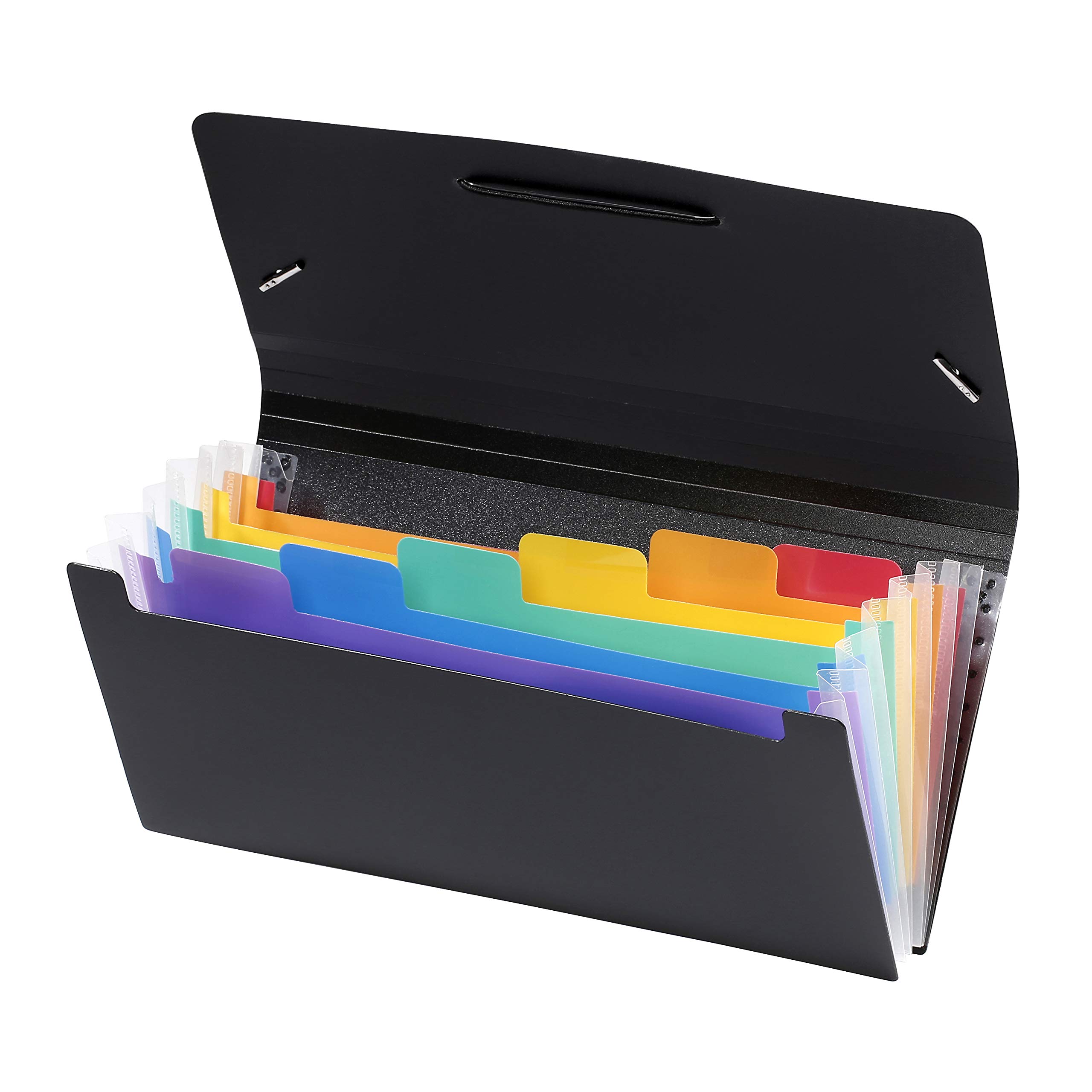 Viquel Rainbow Class Expanding File Folder Office Document Holder 6 Positions Expanding Desk Organiser Plastic Checks