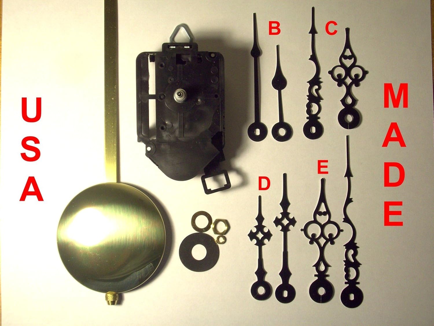Quartz Pendulum Clock Movement Kit with 1 Set of Hands Out