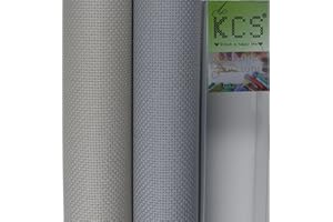 KCS 2 pc of 15" x 18"(38cmx45cm) Counted Cross Stitch Cotton Aida Cloth Needlework Fabric Box (Pearl Grey+Light Grey, 14CT)