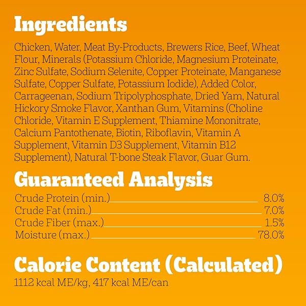 PEDIGREE CHOPPED GROUND DINNER ADULT WET DOG FOOD T-BONE STEAK FLAVOR 13.2 OZ. CANS 12 COUNT