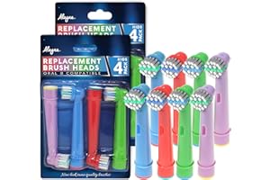 Replacement Toothbrush Heads for Oral B Braun Electric Toothbrush- 8 Pk of Kids Colorful Brush Heads Compatible With Oralb- S