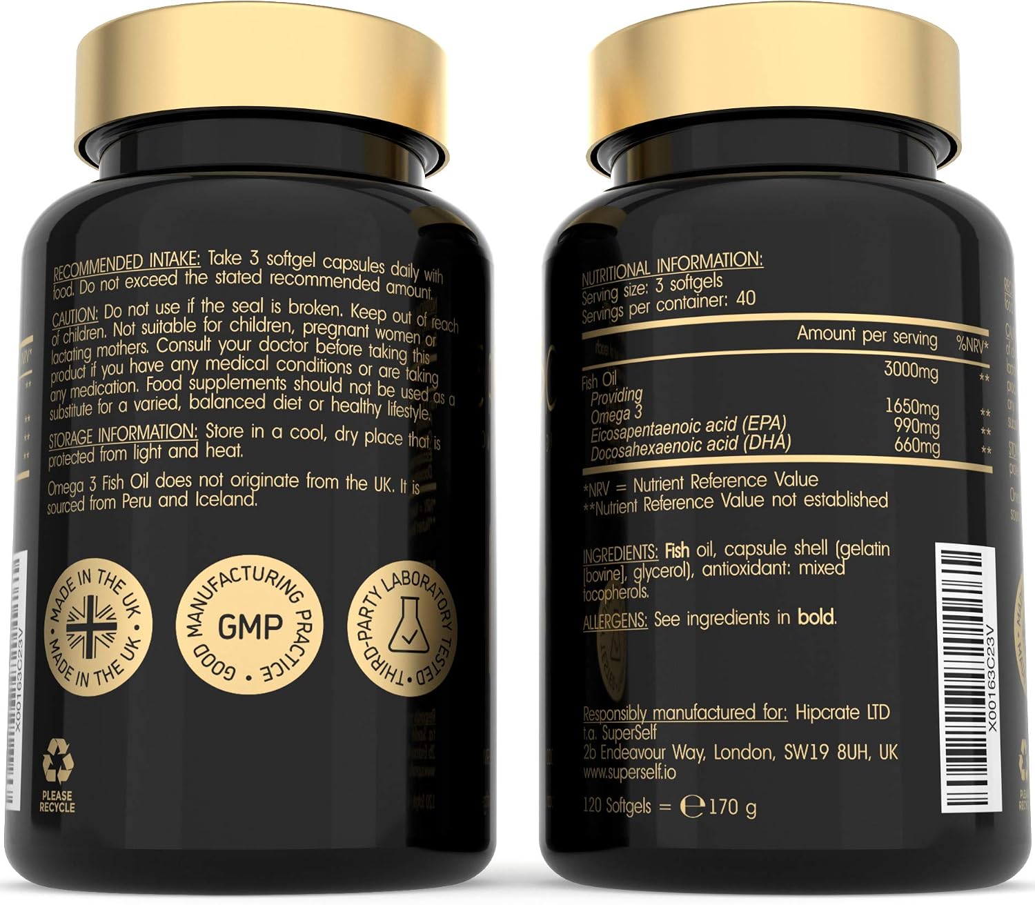 Fish Oil Omega 3 Capsules High Strength, 3000mg Triple Potency, Easy to Swallow with No Fishy Aftertaste, 120 Softgels - Image 3