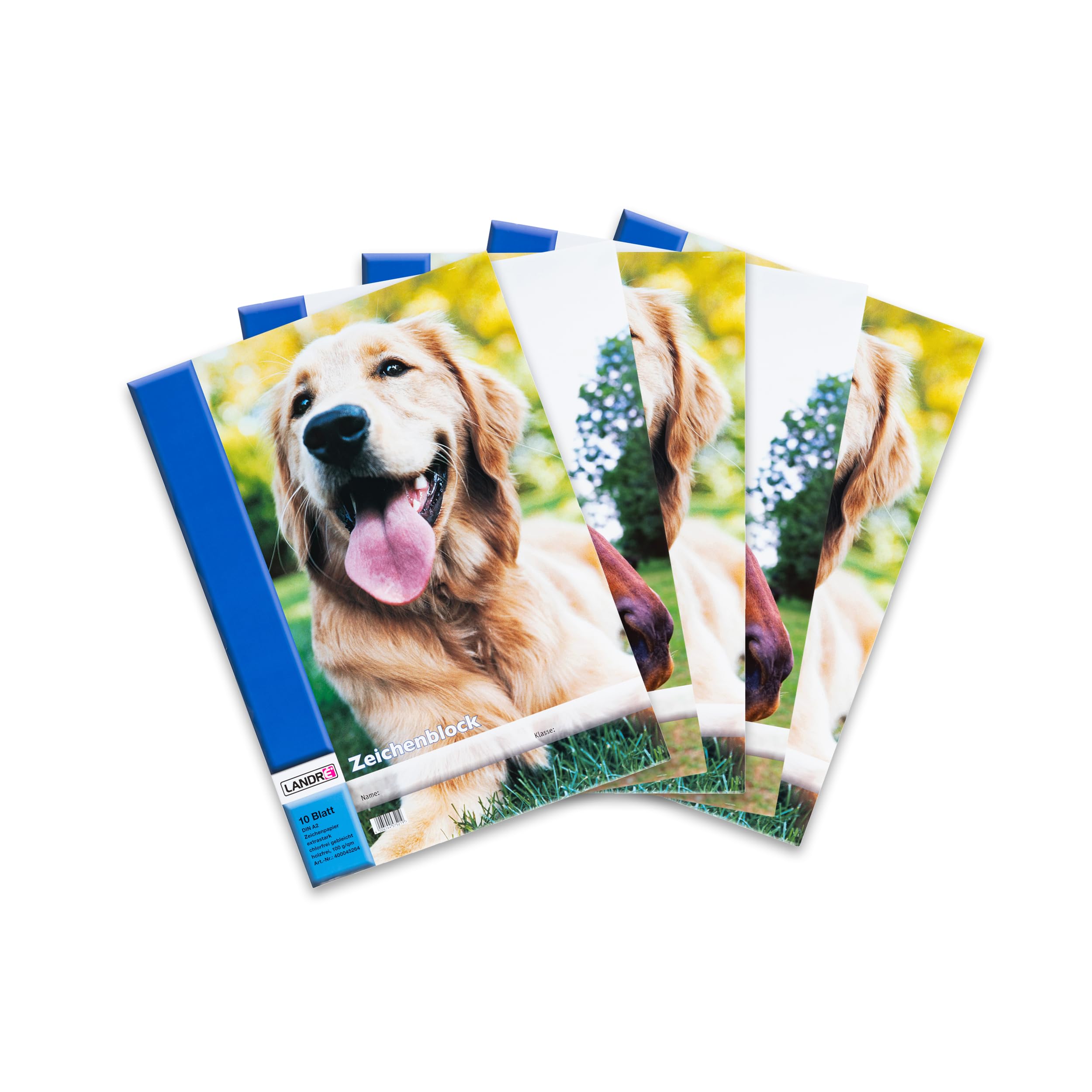 Landre 400045264 Sketch Pad A2, 10 Sheets of 100 g/M² Pack of 5 Sheets