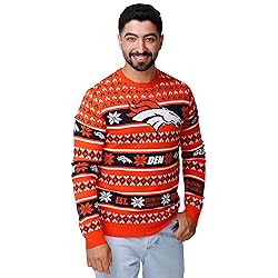 FOCO Standard NFL Big Logo Ugly Sweater, Team Color