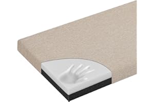 baibu 48 Inch Bench Cushion, Dual-Layer Design Memory Foam Indoor Bench Cushion, Non-Slip Standard Size Rectangle Seat Pad with Ties, 48x16x2Inch, Beige