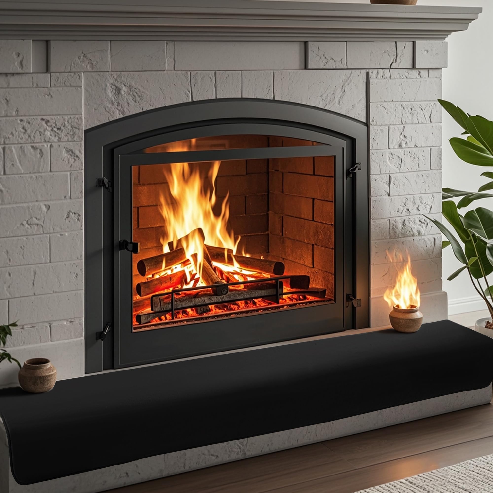 Photo 1 of BALAPET Thick Memory Foam Fireplace Baby Proofing, 90x14 in Soft Fireplace Cover Hearth Cushion Baby Proof, Velvet Protectors for Children Proofing, Edge Protector(Black,14x90in)