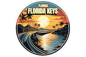 NO THORNS MEDIA Florida Keys Florida Sticker 4 Inch - Waterproof Vinyl Decal for Laptop Water Bottle Car Tumbler - Durable Aesthetic Long-Lasting Stickers for Adults ID44990