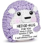 Sensi Blue Valentines Day Gifts for Him Her Boyfriend Girlfriend, Funny Hedgehog Decor, Romantic I Love You Crochet Ornament for Husband Wife, Long Distance Relationship Anniversary Keepsake