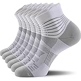 IRAMY Compression Ankle Support Socks Coolmax Wicking Cushioned Athletic Plantar Fasciitis Relief Men Women 2/3/4 Pairs