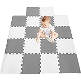 18 Pieces Tiles Foam Play Mats, Interlocking Tiles, Playmats, Foam Floor Mat, Puzzle Foam Mat for Kids, Exercise Gym Mats – C