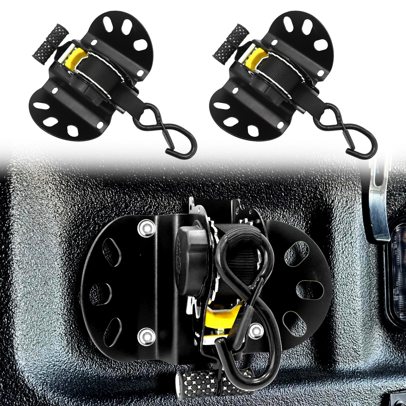 Photo 1 of AddSafety Ford F150 2015-2025 Retractable Ratchet Straps 2PCS,Retractable Truck Bed Ratchet Straps for Ford F150 Retractable Tie Down Straps F-150 Accessories
