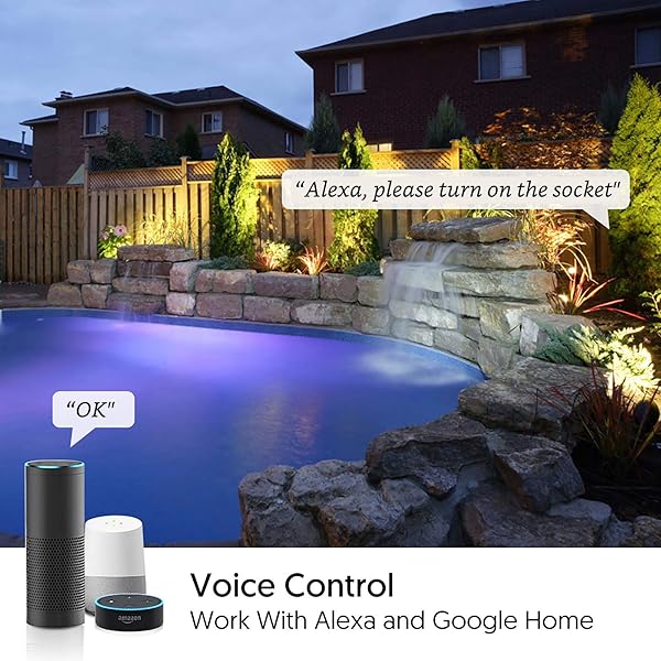 Enchufe Inteligente wifi Enchufes Impermeable Exterior con Doble Toma Controlables Individualmente Wi Fi Jardn Enchufe 16A 3860W Compatible con Alexa Echo Google Asistente 24 GHz