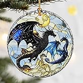 Christmas Ornaments, Dodosky 2.8in Ceramic Dragon Ornament, Xmas Decor, Christmas Tree Ornaments, Xmas Decorations for Tree, Holiday Ornament, Gift Ideas, Dragon Lovers Gifts, Gifts for Friends