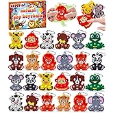 KSMKY Aniaml Fidget Keychain, 24PCS Sensory Pop Fidget Toys Bulk, Party Favors, Goodie Bag Stuffers for Kids, Classroom Prizes, Small Toys for Kids