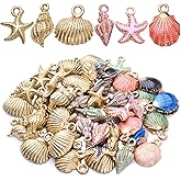 Hmjpng 60pcs Alloy Ocean Starfish Seashell Conch Charms Colorful Enamel Ocean Life Sea Animal Pendants Charms Craft Supplies for DIY Jewelry Making Birthday Wedding Party Favor Gifts