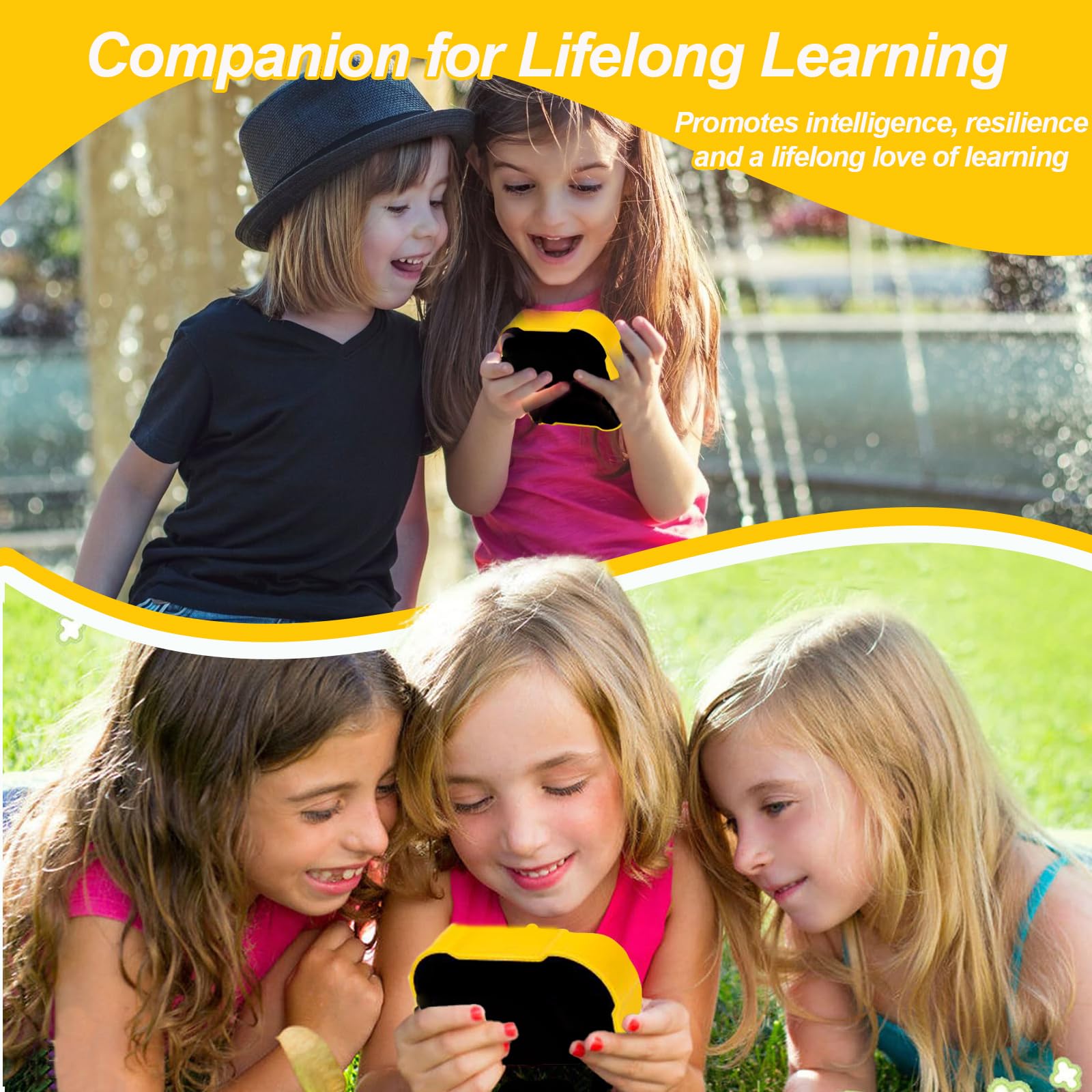 Tic Tac Toe Elektronisch, Elektronisch Tic-Tac-Toe Bolt Spiel, 3-In-1-Puzzlespielkonsole, Zappelspielzeug-Brettspiele, Brettspiel Familietragbare Reisespiele FüR Bildung 3+ Jährige Jungs (Yellow) 7