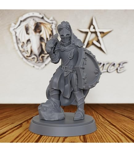 ATHAK Undead Knight - Miniatura Reaper Bones In Polimero Non Verniciato, 45 Mm, Scala 25mm Heroic, Per Giochi Di Ruolo E War Games - 3