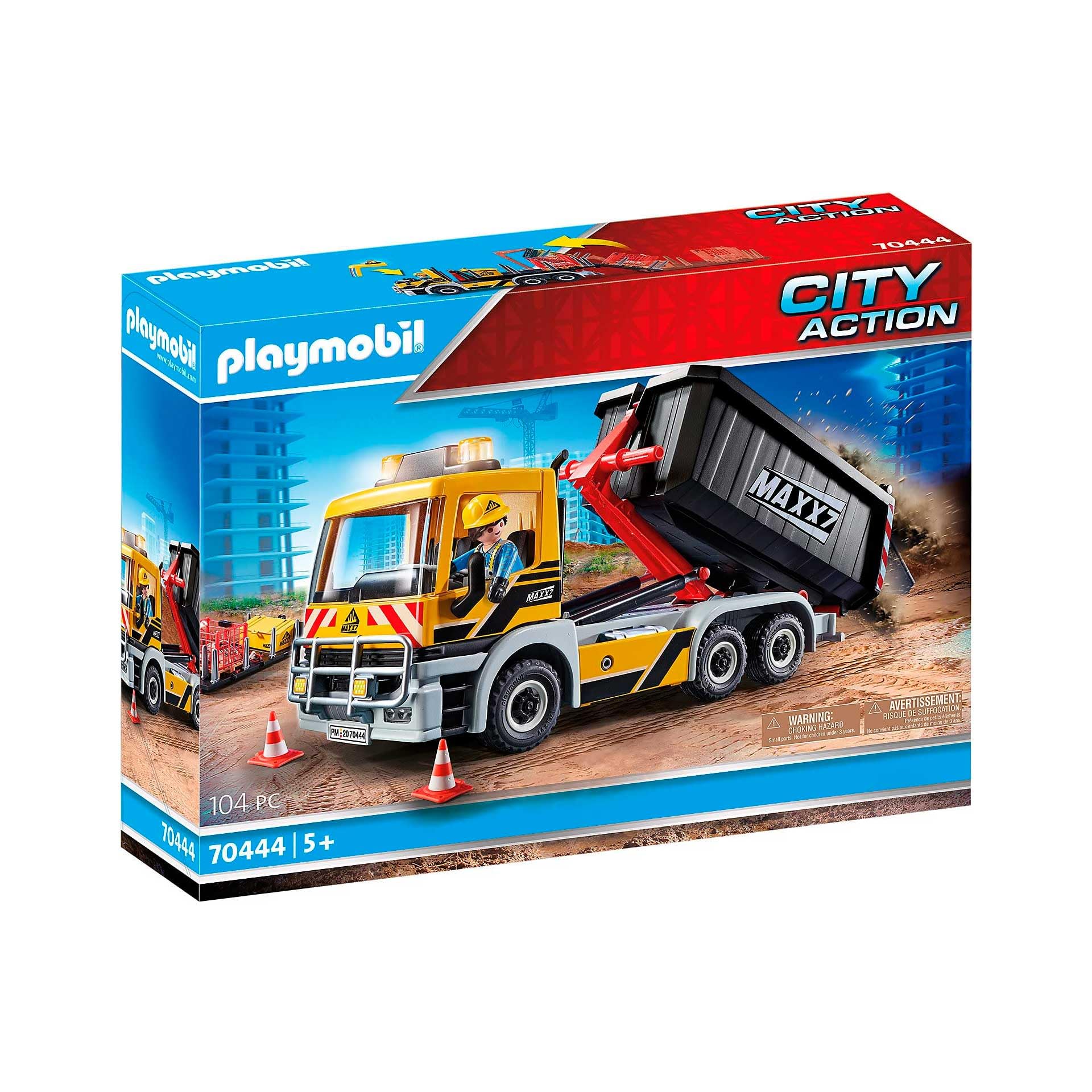 Playmobil 70444 City Action Construction Truck with Tilting Trailer, for Children Ages 5+, Fun Imaginative Role-Play, PlaySets Suitable for Children Ages 4+