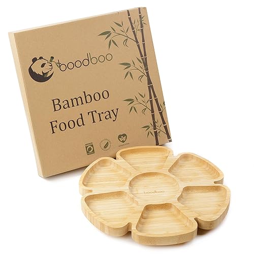Boodboo Bamboo Food Tray – All-Natural Vegan Friendly Wooden