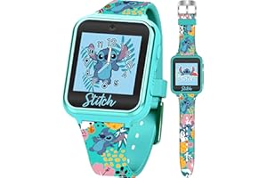 ACCUTIME Disney Stitch Kids Smartwatch with Touchscreen, Camera, Games, Timer, Step Counter, Alarm & Calculator – Fun Interactive Watch with 10 Faces & Printed Silicone Strap – Fits Wrists 5.5" to 8"