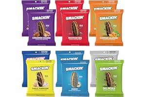 SMACKIN' Sunflower Seeds | Roasted Jumbo Sunflower Seeds 6 Flavor Variety Pack | 4 Ounce Flavored Sunflower Seeds | Small-Bat