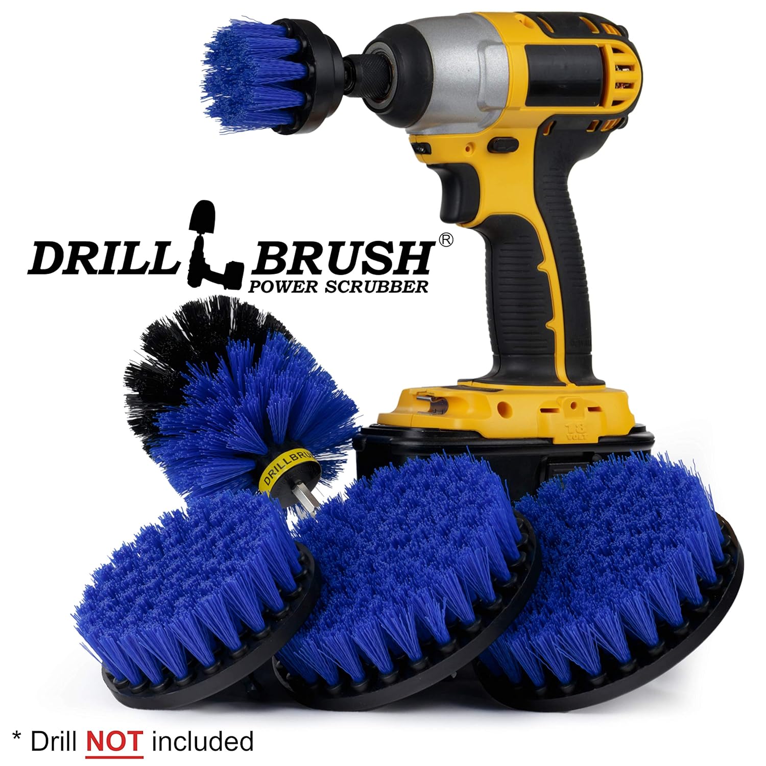 Boat Accessories - Cleaning Supplies - Drill Brush - Boat - Kayak - Canoe - Hull Cleaner - Barnacles - Carpet Cleaner - Deck Brush - Fiberglass - Aluminum - Spin Brush - Vinyl - Upholstery