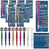 Sinload 30 Sets Team Appreciation Gifts Bulk Inspirational Team Puzzle Ballpoint Pens and Motivational Cards for Office Coworker Employee Social Worker Month Gifts