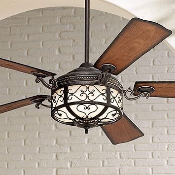 54 Hermitage Rustic Outdoor Ceiling Fan With Light Led Dimmable