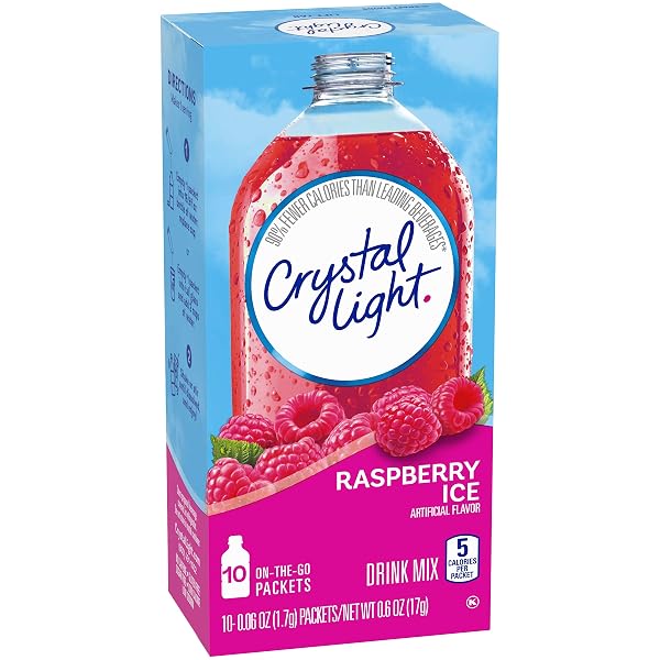 CRYSTAL LIGHT SUGAR-FREE RASPBERRY ICE DRINK MIX (10 ON-THE-GO PACKETS)