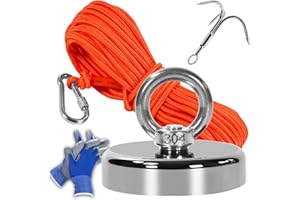 RIHEGIANT Fishing Magnets 700 lb Pull Force N52 Neodymium Magnets D2.95" Perfect for Magnetic Fish Enthusiasts, Perfect for Retrieving in River and Magnetic Fishing