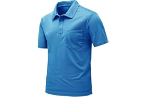 TBMPOY Men's Golf Polo Shirts Short Sleeve Sports Active T-Shirts Lightweight Quick Dry with Pocket