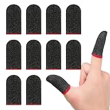 10 Pack Gaming Finger Sleeves, 0.3mm Silver Fiber dedales Gamer, Smooth Operation, Anti-Sweat, Extremely Thin,Maximum Touch Response,Comfortable fit, Fit Mobile Phone Tablet Devices