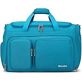 MILADA Carry On Luggage Bags for Travel Lightweight Personal Item Travel Bag Foldable Large Duffle Bag for Travel Tote Overnight Bags for Women Mens Weekender Bags, Caribbean Blue