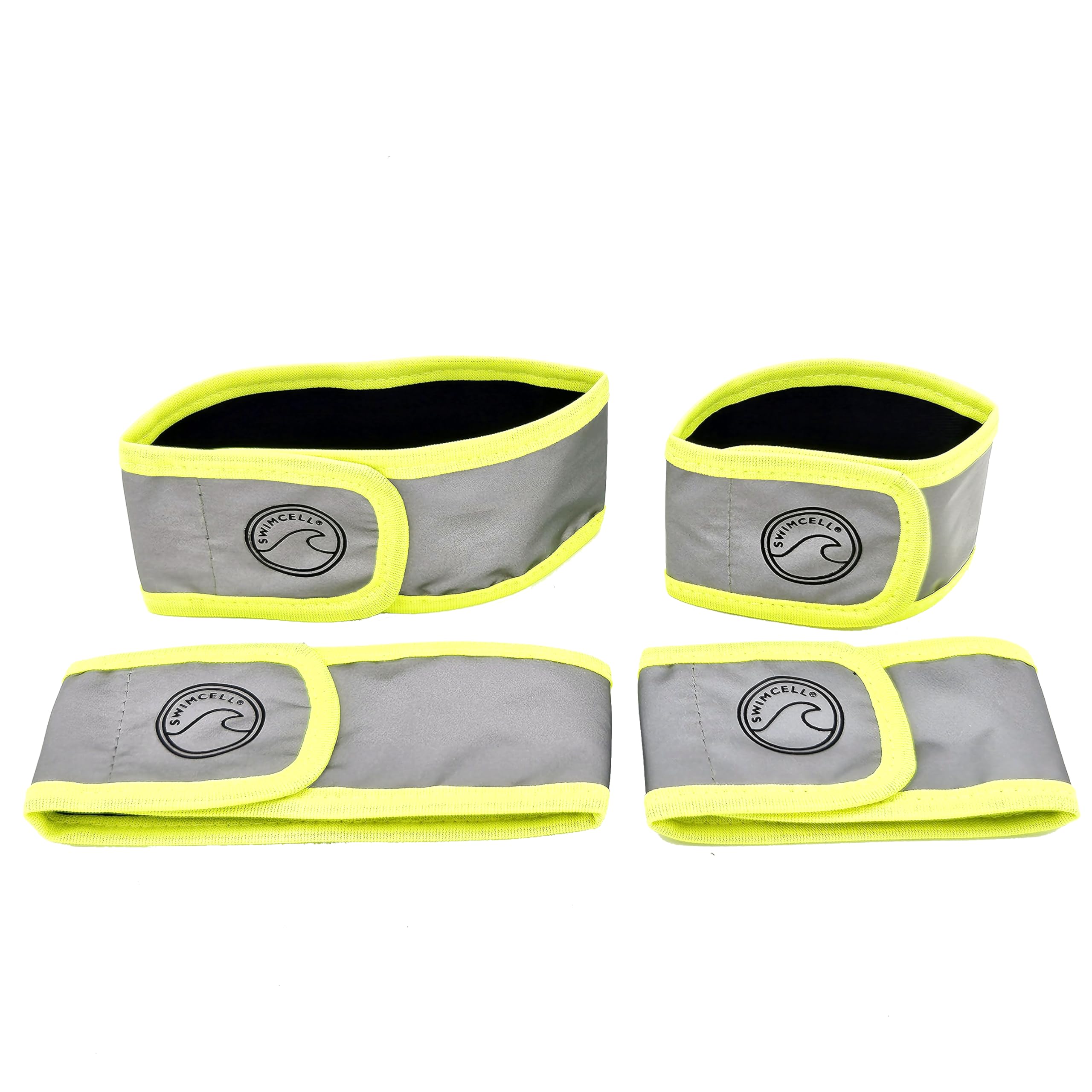 SwimCell Reflective Armbands For Running. High Visibility, Glow Up 360 Degree Safety Reflective Gear Strips For Nighttime Walking. Armbands For Wrist, Arm or Ankle Neon Yellow Pack of 4