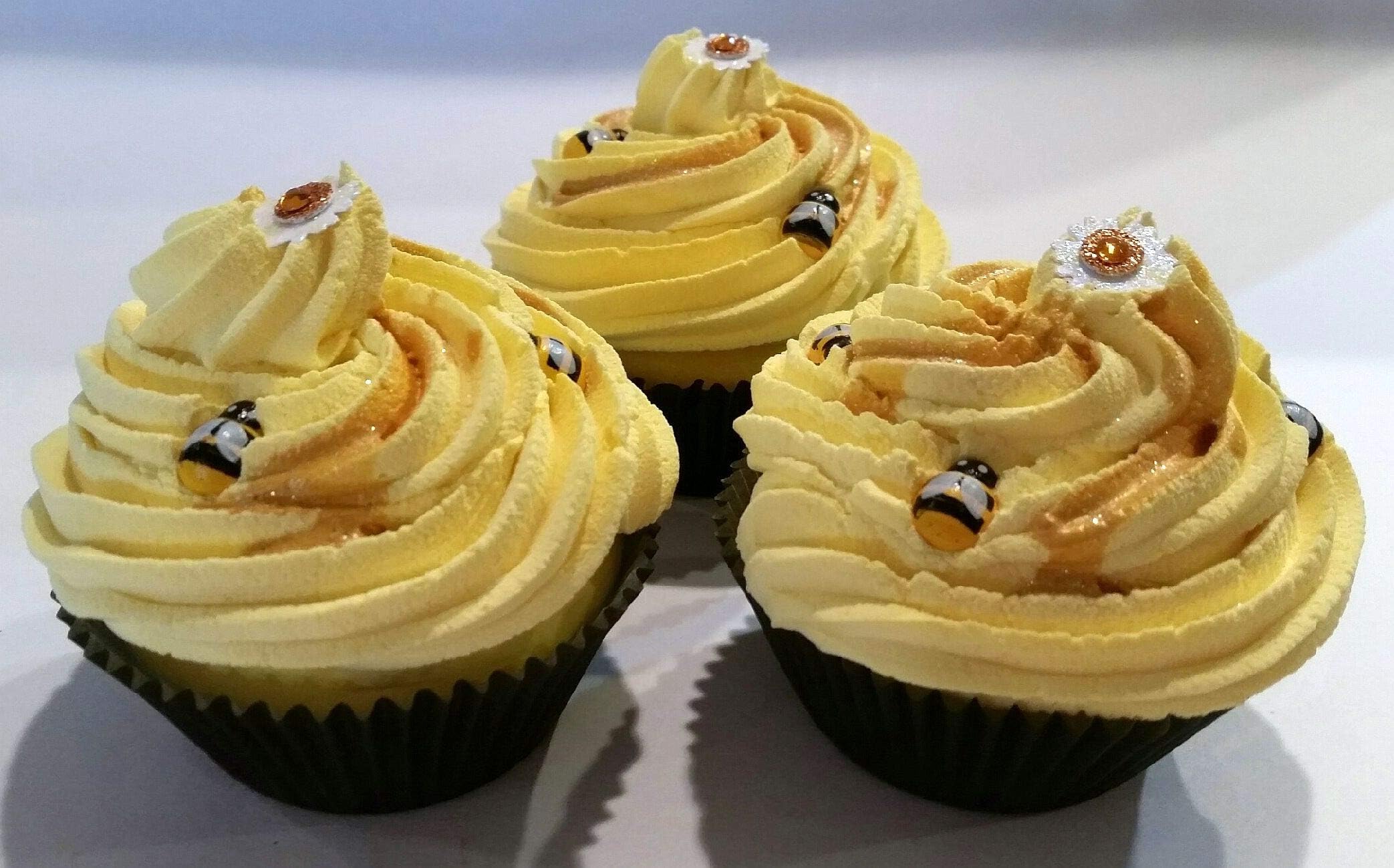 Dezicakes Fake Cupcakes Beehive Faux Cupcakes- Fake Food Display Set of 3- Home Decor, Party Favors, Decoration