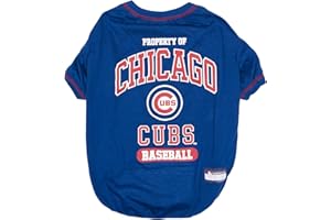 PETS FIRST MLB Chicago Cubs Dog T-Shirt, X-Large. - Licensed Shirt for Pets Team Colored with Team Logos. - Premium Stretchable Materials for The Comfort of Your Dog & cat.