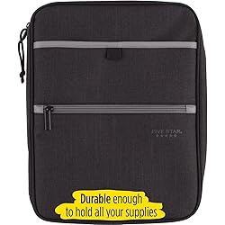 Five Star Zipper Binder, 1 Inch 3-Ring Binder with