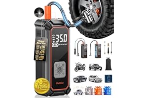 OlarHike Cordless Tire Inflator Portable Air Compressor, 150PSI Dual Power - 5400 mAh & 12V DC, Air Pump for Car Tires, Bike, Motorcycle, Bicycle, Electric Pump with LED Light & Digital Pressure Gauge