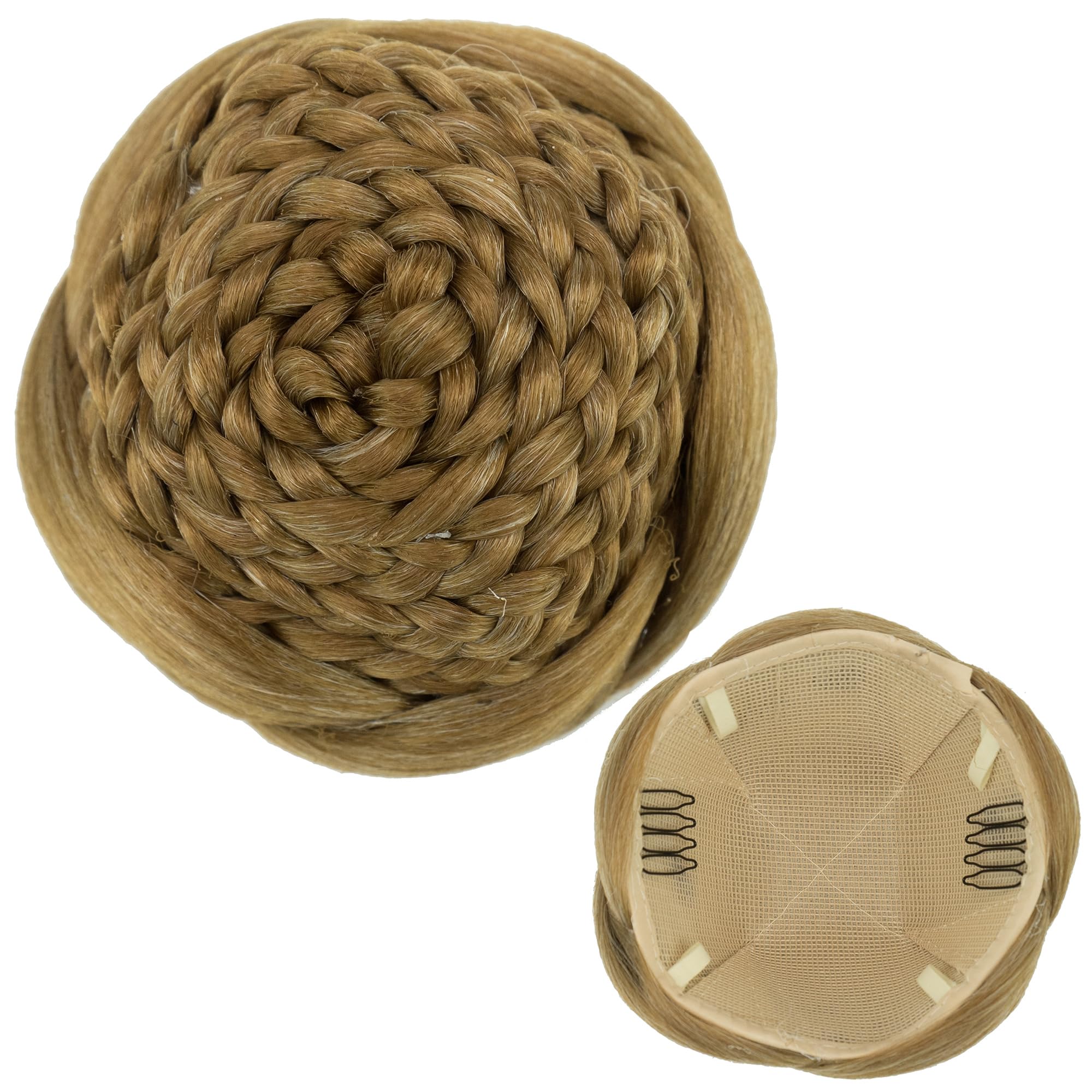 IMISSU Braided Chignon Dancer Hair Cover Donut Hairpieces Scrunchies Women Hair Buns Wig Updo for Wedding Party (M2 Mix Copper)