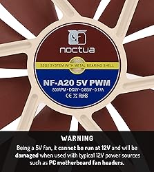 Noctua NF-A20 5V PWM, Premium Quiet Fan with USB