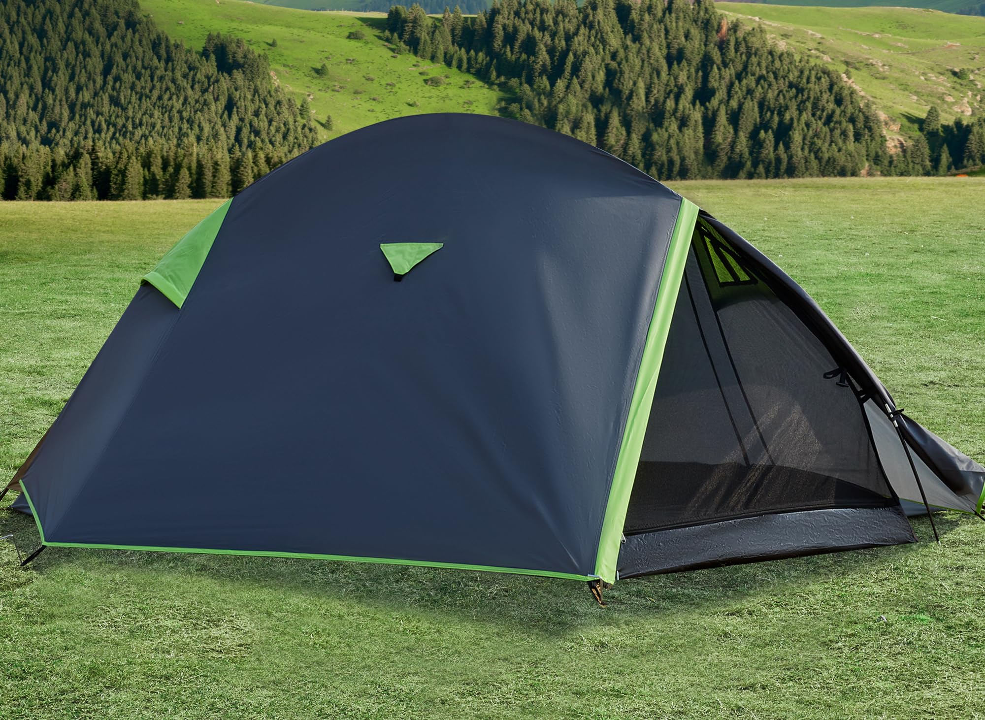 Photo 1 of 1 Person Backpacking Tent for Camping– Lightweight Double Layer Waterproof Camping Tent, Easy Setup Shell Tent for Hiking, Hunting, Motorcycle Trave, Grey