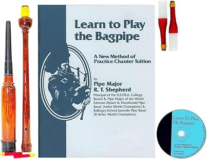Amazon Com Learn To Play Bagpipes Manual Book Cd And Practice Chanter Musical Instruments