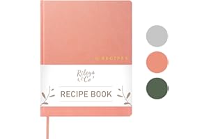 Rileys & Co. Grey Recipe Book to Write in Your Own Recipes | Blank Recipe Books to Write In | Recipe Journal | Recipe Noteboo