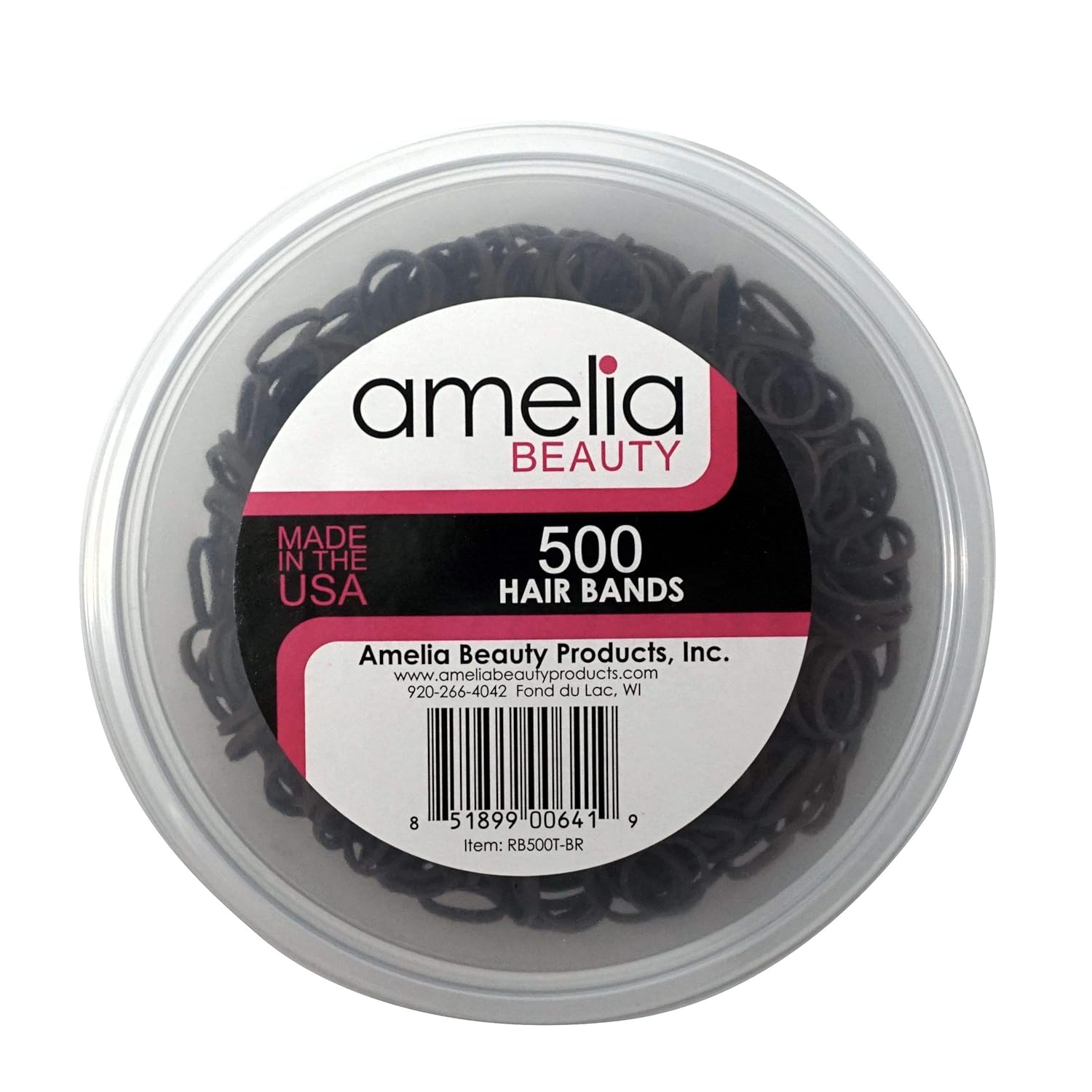 500 Count Rubber Bands in Re-closable Container for Ponytails and Braids (Black): Beauty