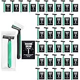 Disposable Razors in Bulk Razors and Shaving Cream Bulk,Shave Kit in Bulk Twin Blade Razors with Protective Cap for Hotel, Airbnb, Homeless, Shelter, Camping and Travel (40)