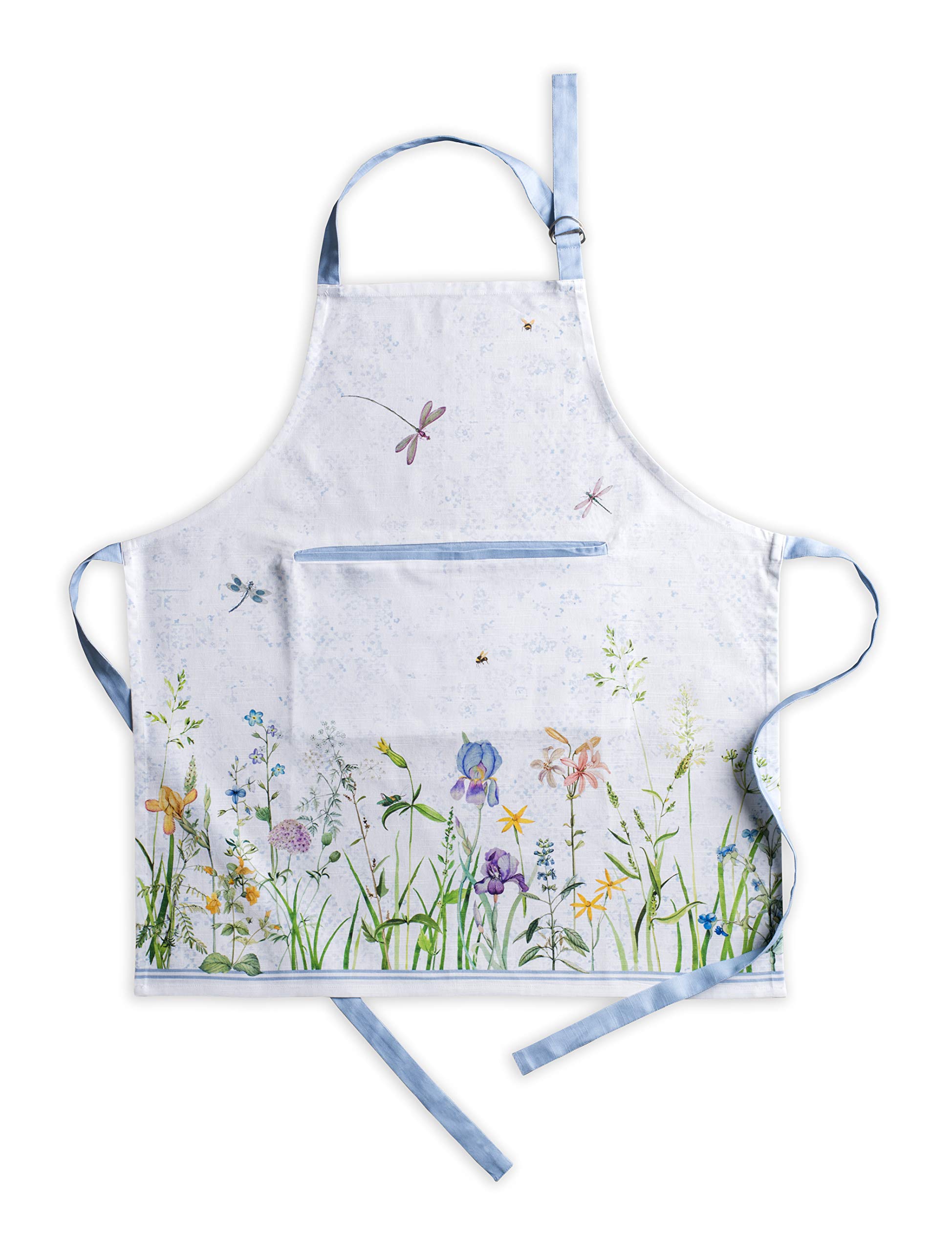 Maison d' Hermine 100% Cotton Apron for women with Pocket Kitchen Chef Spring/Summer Apron for Men Cooking Gardening Server Waitress Maid - (Fleurs De Mai, 85 cm x 70 cm)